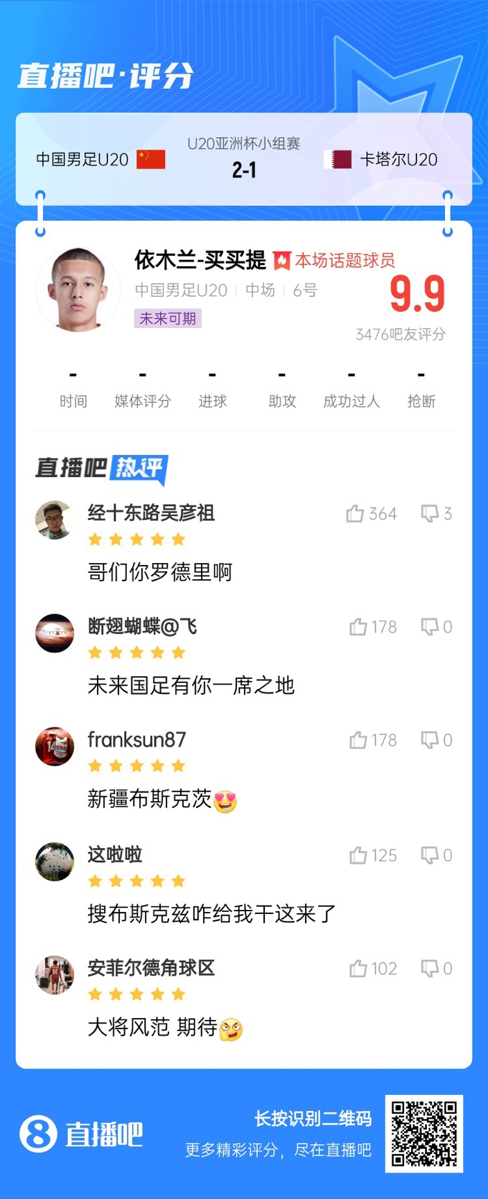  依木蘭+陳澤仕泰山中場連線！19歲依木蘭獲封：新疆布斯克茨！