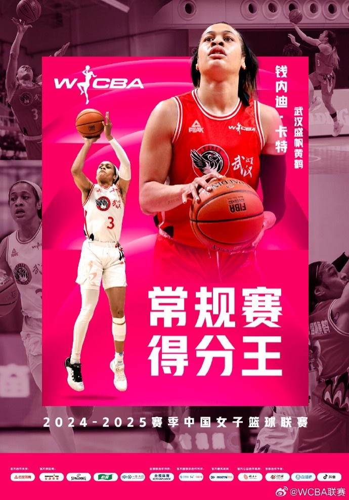WCBA常規(guī)賽得分王&搶斷王:錢內迪-卡特 助攻王:王佳琦