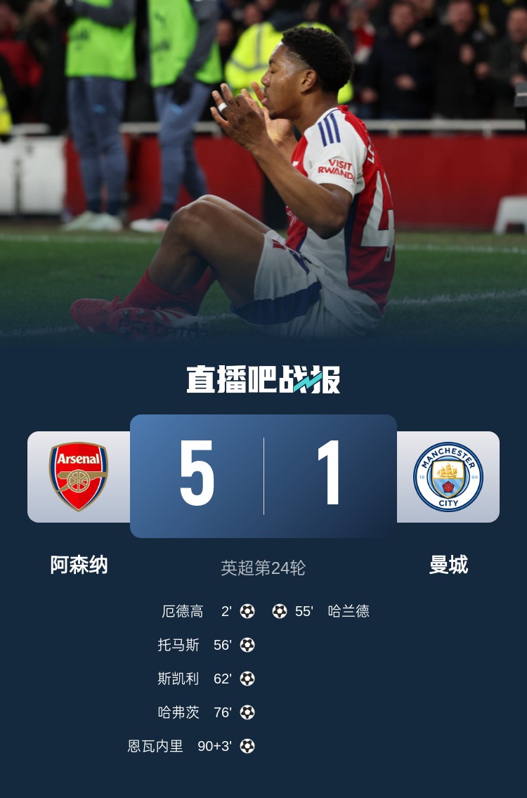  硬氣槍手無畏強敵！阿森納本賽季5-1碾壓曼城，3-0完勝皇馬